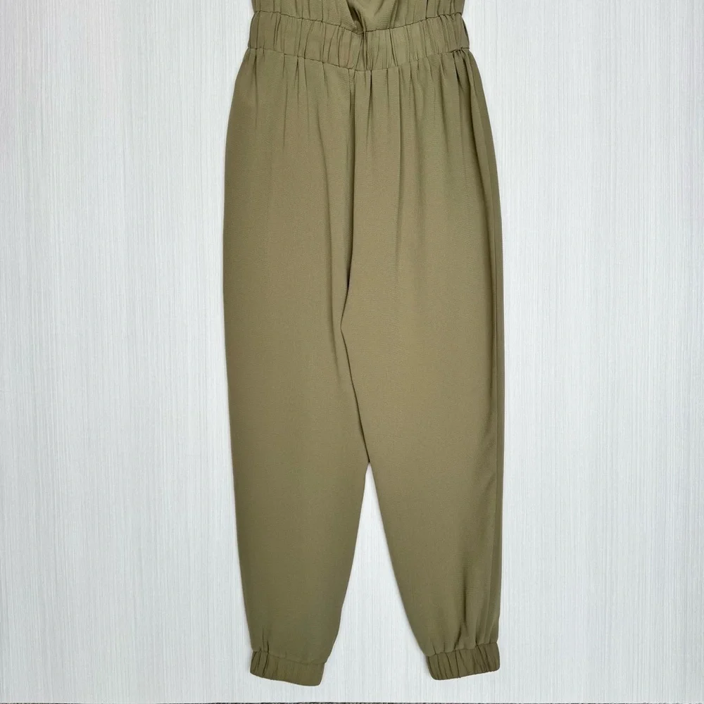 MICHAEL KORS Off Shoulder Jumpsuit XS Olive  Green Jogger Athflow‎ Casual